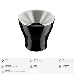 Cuspideira de Vinho para Degustação Preto Branco Inox 2.5l:preto - 2