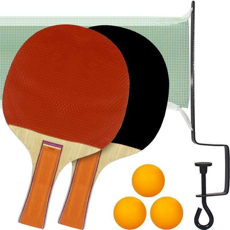 Raquete De Ping Pong + Raquetes + Bolinhas + Suporte + Rede - 1