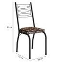 Ver imagem 4 de Kit 6 Cadeiras Aço Carbono Tubular Metálica Acabamento D-25 Luana Preto/mosaico Palha