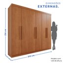 Ver imagem 4 de Guarda-Roupa Casal 6 Portas 4 Gavetas New Malibu Espresso Móveis Marrom/Cinamomo