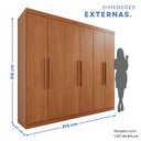 Ver imagem 4 de Guarda-Roupa Casal 6 Portas 4 Gavetas New Malibu Espresso Móveis