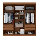 Ver imagem 2 de Guarda-Roupa Casal 6 Portas 4 Gavetas New Malibu Espresso Móveis Marrom/Cinamomo/Off White