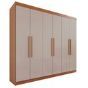 Ver imagem 3 de Guarda-Roupa Casal 6 Portas 4 Gavetas New Malibu Espresso Móveis Marrom/Cinamomo/Off White