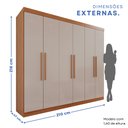 Ver imagem 4 de Guarda-Roupa Casal 6 Portas 4 Gavetas New Malibu Espresso Móveis