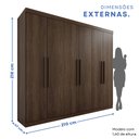 Ver imagem 4 de Guarda-Roupa Casal 6 Portas 4 Gavetas New Malibu Espresso Móveis