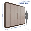 Ver imagem 4 de Guarda-Roupa Casal 6 Portas 4 Gavetas New Malibu Espresso Móveis