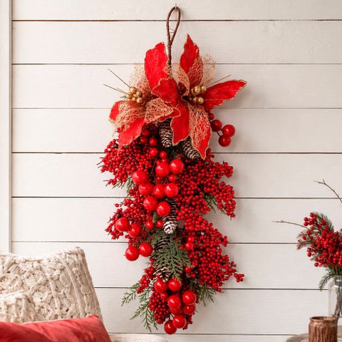 Pendente Guirlanda Natal Enfeite Decoração Porta Parede 60cm