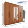 Guarda-Roupa Casal 6 Portas 4 Gavetas com Espelho New Malibu Espresso Móveis - 4