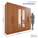 Ver imagem 4 de Guarda-Roupa Casal 6 Portas 4 Gavetas com Espelho New Malibu Espresso Móveis