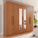 Ver imagem 1 de Guarda-Roupa Casal 6 Portas 4 Gavetas com Espelho New Malibu Espresso Móveis