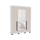 Ver imagem 2 de Guarda-roupa Casal Madrid 4 Portas 4 Gavetas com Espelho Creme/branco - Politorno