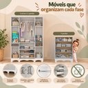 Ver imagem 5 de Quarto de Bebê Completo com Berço Americano 3 em 1 Flor Multimóveis MP4922 Branco/Off White