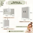 Ver imagem 7 de Quarto de Bebê Completo com Berço Americano 3 em 1 Flor Multimóveis MP4922 Branco/Off White
