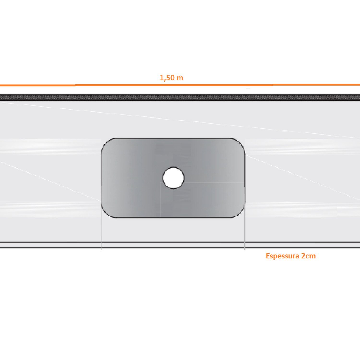 Pia de Cozinha Granito 150 Cm Arabesco Standard Cuba Simples - 2
