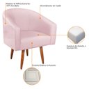 Ver imagem 4 de Poltrona Decorativa Sala de Estar Recepção Luiza Pés Palito Suede Rosa Bebê - ADJ Decor