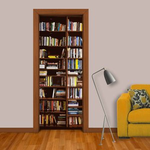 Adesivo de Porta Estante de Livros 1 Arte Destaque P - 0,73 X 2.13 Metros