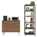 Ver imagem 5 de Kit Cozinha Balcão Gabinete 3 Portas 1 gaveta e Armário Cozinha Despensa 5 Prateleiras Rustic/