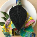 Ver imagem 5 de Porta Guardanapo Em Macramê - Unidade Preto