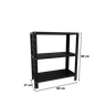 Estante / Armario de Aço Reforçado 60cm 3 Bandejas Preta - 2