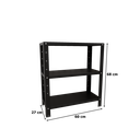 Ver imagem 3 de Estante / Armario de Aço Reforçado 60cm 3 Bandejas Preta