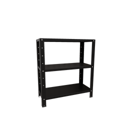 Estante / Armario de Aço Reforçado 60cm 3 Bandejas Preta - 1