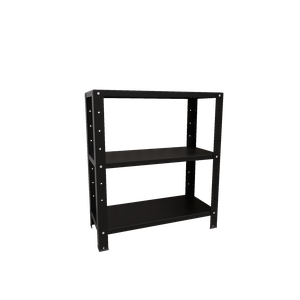 Estante / Armario de Aço Reforçado 60cm 3 Bandejas Preta