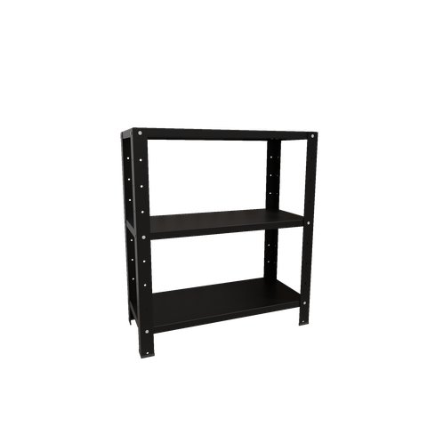 Estante / Armario de Aço Reforçado 60cm 3 Bandejas Preta