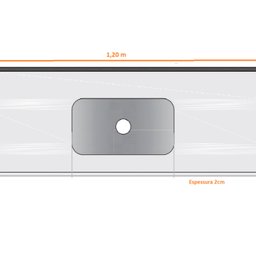 Pia de Cozinha Granito 120 Cm Itabira Standard Cuba Simples - 2