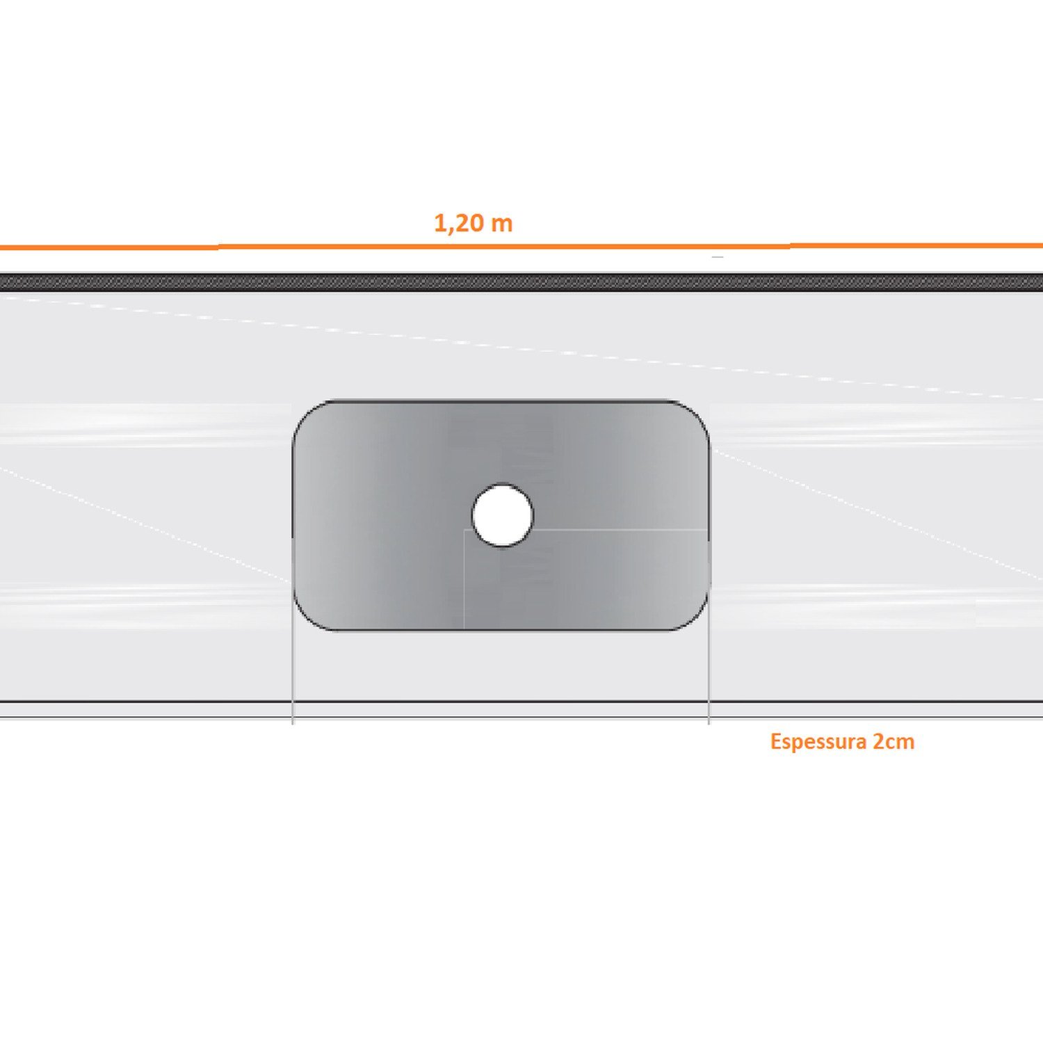 Pia de Cozinha Granito 120 Cm Indiano Standard Cuba Simples - 2