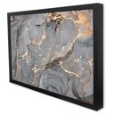 Ver imagem 3 de Quadro Decorativo Abstrato Mármore Cinza Perolado em Moldura Caixa Tacolado Moldura Trad 1cm Preta C