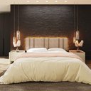 Ver imagem 7 de Cabeceira Cama Box Estofada Casal King 2,00 Boucle Bege com LED
