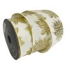 Kit 4 Fita Aramada Natal Flores Metálico Dourada 6,3cm X 914cm - 5