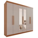 Ver imagem 3 de Guarda-Roupa Casal 6 Portas 4 Gavetas com Espelho New Malibu Espresso Móveis Marrom/Cinamomo/Off White