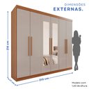 Ver imagem 4 de Guarda-Roupa Casal 6 Portas 4 Gavetas com Espelho New Malibu Espresso Móveis