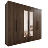 Guarda-Roupa Casal 6 Portas 4 Gavetas com Espelho New Malibu Espresso Móveis - 3