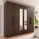 Ver imagem 1 de Guarda-Roupa Casal 6 Portas 4 Gavetas com Espelho New Malibu Espresso Móveis