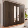 Guarda-Roupa Casal 6 Portas 4 Gavetas com Espelho New Malibu Espresso Móveis - 1