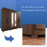Guarda-Roupa Casal 6 Portas 4 Gavetas com Espelho New Malibu Espresso Móveis - 9