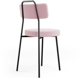 Kit 06 Cadeiras Decorativas Estofada Para Sala De Jantar Barcelona L02 Bouclê Rosê - Lyam Decor - 7