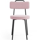 Ver imagem 6 de Kit 06 Cadeiras Decorativas Estofada Para Sala De Jantar Barcelona L02 Bouclê Rosê - Lyam Decor