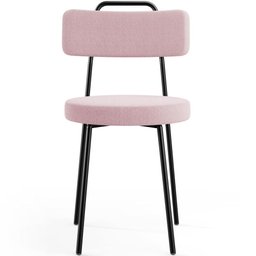 Kit 06 Cadeiras Decorativas Estofada Para Sala De Jantar Barcelona L02 Bouclê Rosê - Lyam Decor - 6