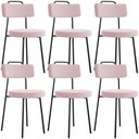 Ver imagem 1 de Kit 06 Cadeiras Decorativas Estofada Para Sala De Jantar Barcelona L02 Bouclê Rosê - Lyam Decor