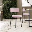 Ver imagem 2 de Kit 06 Cadeiras Decorativas Estofada Para Sala De Jantar Barcelona L02 Bouclê Rosê - Lyam Decor