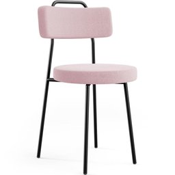 Kit 06 Cadeiras Decorativas Estofada Para Sala De Jantar Barcelona L02 Bouclê Rosê - Lyam Decor - 3