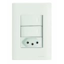 Ver imagem 1 de Conjunto 4x2 com 2 Interruptores Simples 10 a 250 V e 1 Tomada 2P+T 10 a 250 V Tramontina Giz Branco