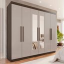Ver imagem 1 de Guarda-Roupa Casal 6 Portas 4 Gavetas com Espelho New Malibu Espresso Móveis