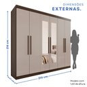 Ver imagem 4 de Guarda-Roupa Casal 6 Portas 4 Gavetas com Espelho New Malibu Espresso Móveis