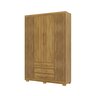 Guarda Roupa Pequeno Ep 4 Portas e 3 Gavetas Ideal para Quarto de Solteiro:nature-brisa - 5