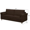 Ver imagem 4 de Sofá Living 3 Lugares 180cm Pés Madeira Efraim F05 Veludo Marrom - Mpozenato