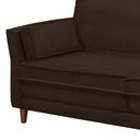 Ver imagem 5 de Sofá Living 3 Lugares 180cm Pés Madeira Efraim F05 Veludo Marrom - Mpozenato